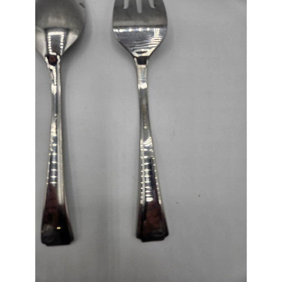 ONEIDA Satin Bristol Everdale Stainless Flatware Serving Spoons Serving Fork (3) - Picture 3 of 5